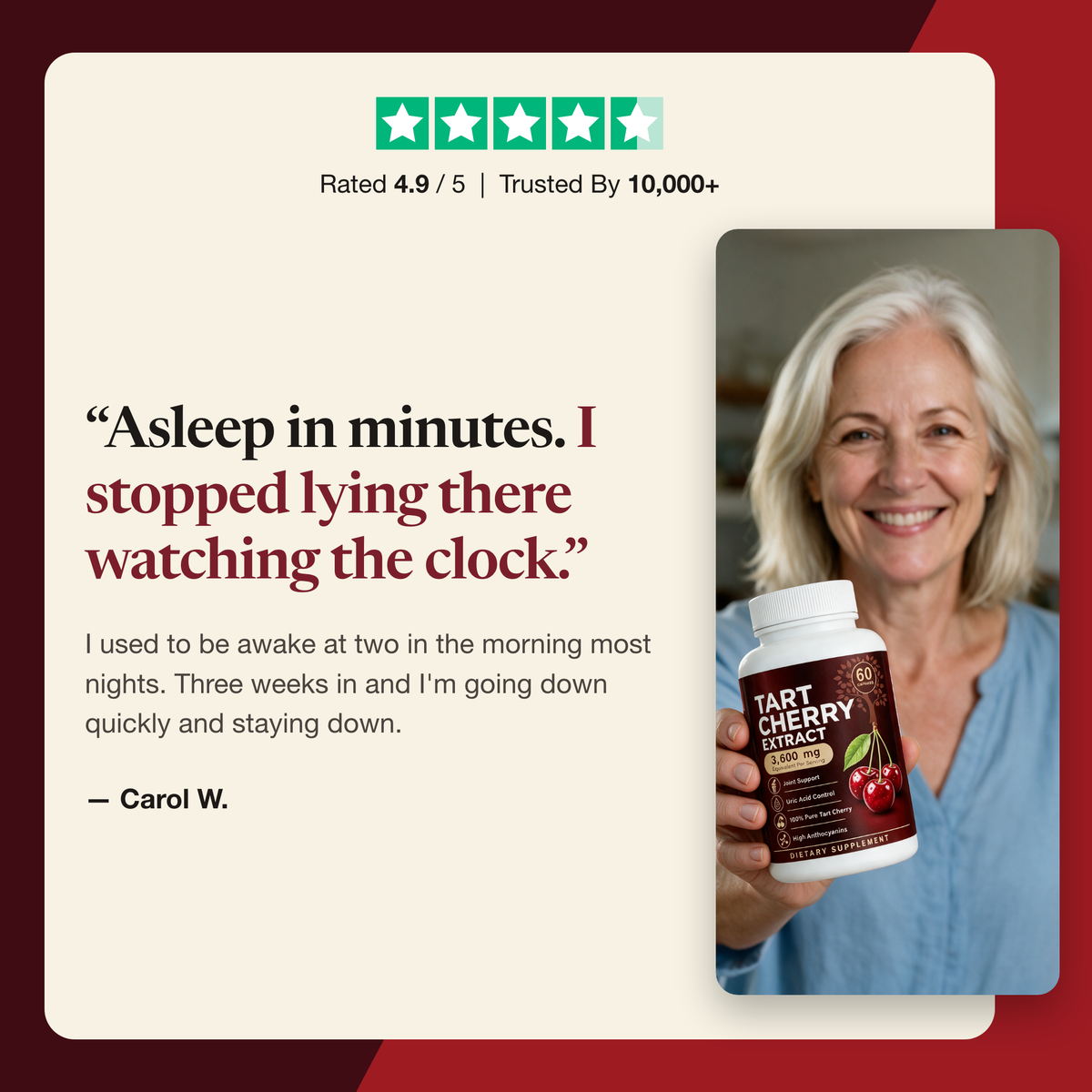 Customer review from Carol W.
